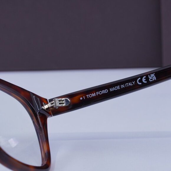 Tom Ford FT5870-F-B 054 Square Eyeglasses - Red Havana 52mm - Picture 7 of 9